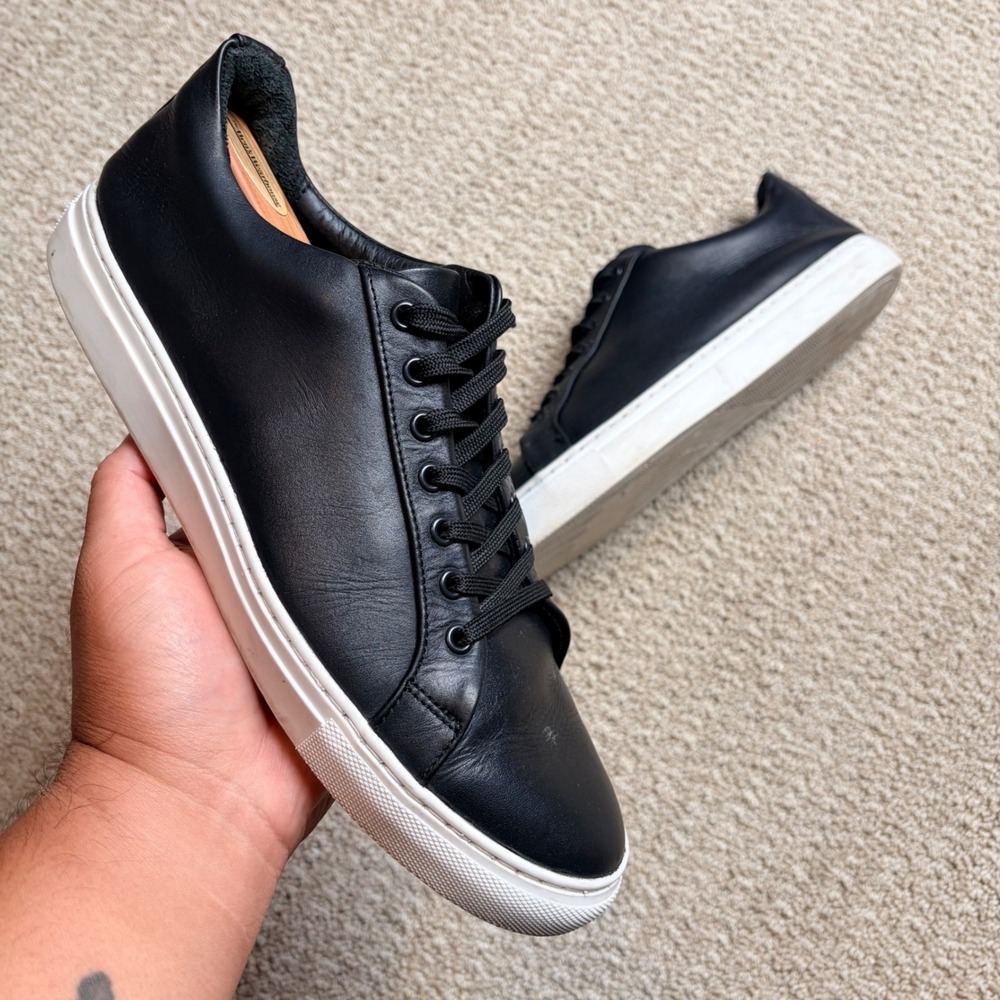Thursday Boot Co Premier Low Top Sneakers Black Matte Leather Mens 10 US